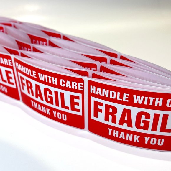 Fragile Other - 50 Red Fragile Moving Sticker Shipping Sticker 3x2 Inch BATCH D